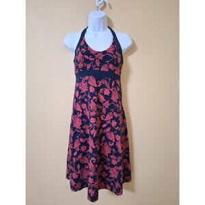 Patagonia Women's Small Dress Lliana Blue Floral‎ Halter Cotton Bechy Babydoll